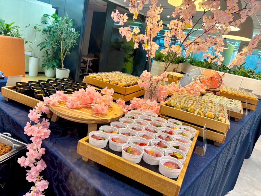 港区にて社内お花見でのケータリング(東京）